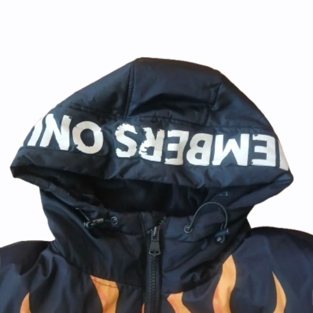 Members Only Puffer Jacket Men‎ Medium Black Nickelodeon Chuckie SpongeBob Print